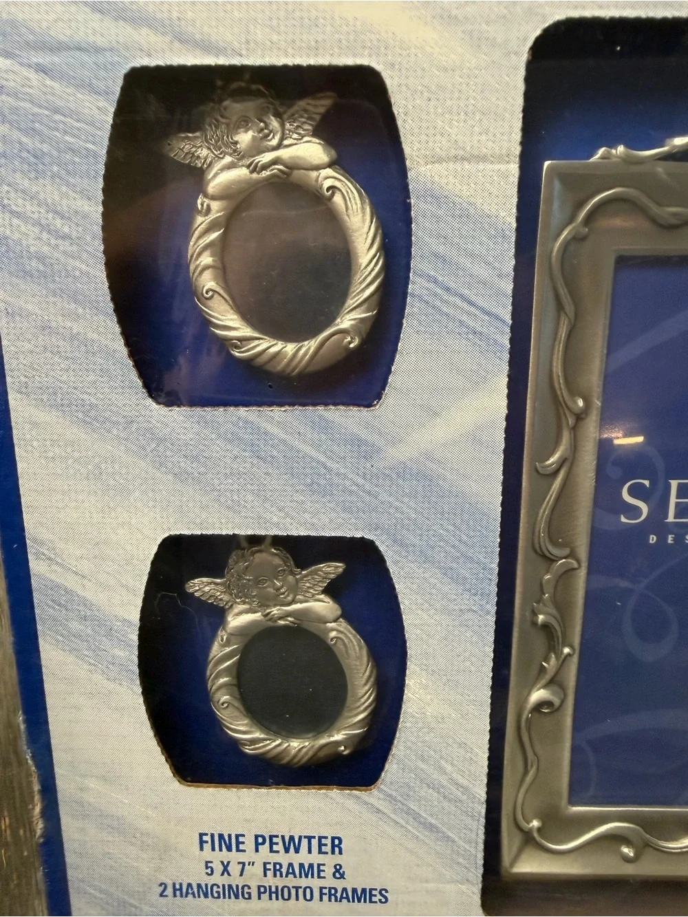 Vintage 90s celestial decor cherub pewter frames new in box  Seagull brand